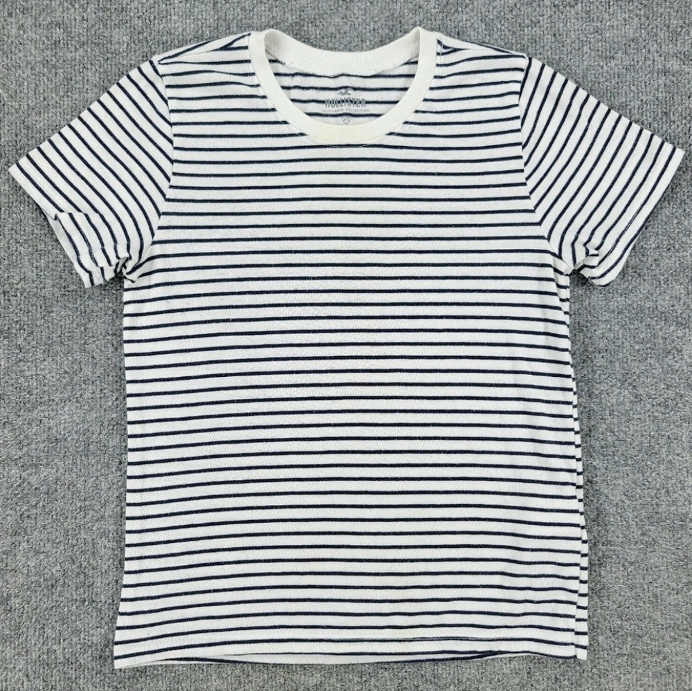 Cotton Striped Tee Must Have Collection Blue White Fitted Street Y2K Casual Shir